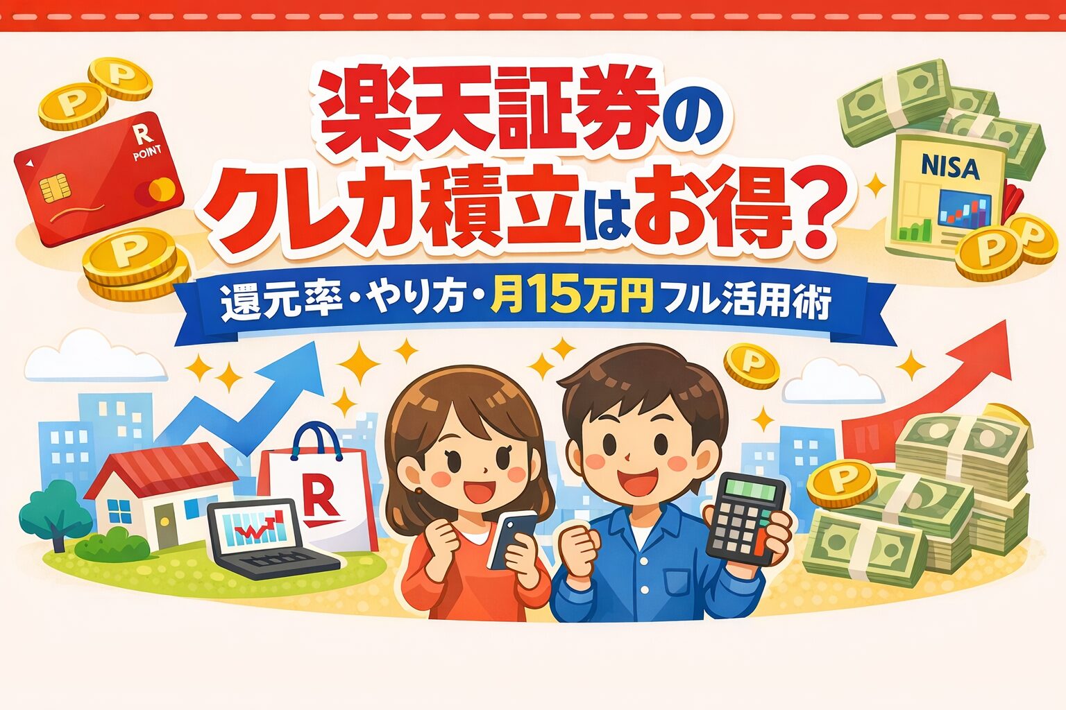 【2026年最新】楽天証券のクレカ積立はお得?還元率・やり方・月15万円フル活用術