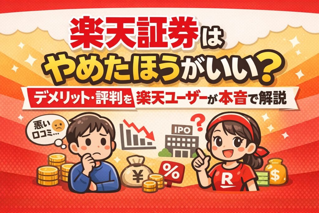 楽天証券はやめたほうがいい？デメリット・評判を楽天ユーザーが本音で解説