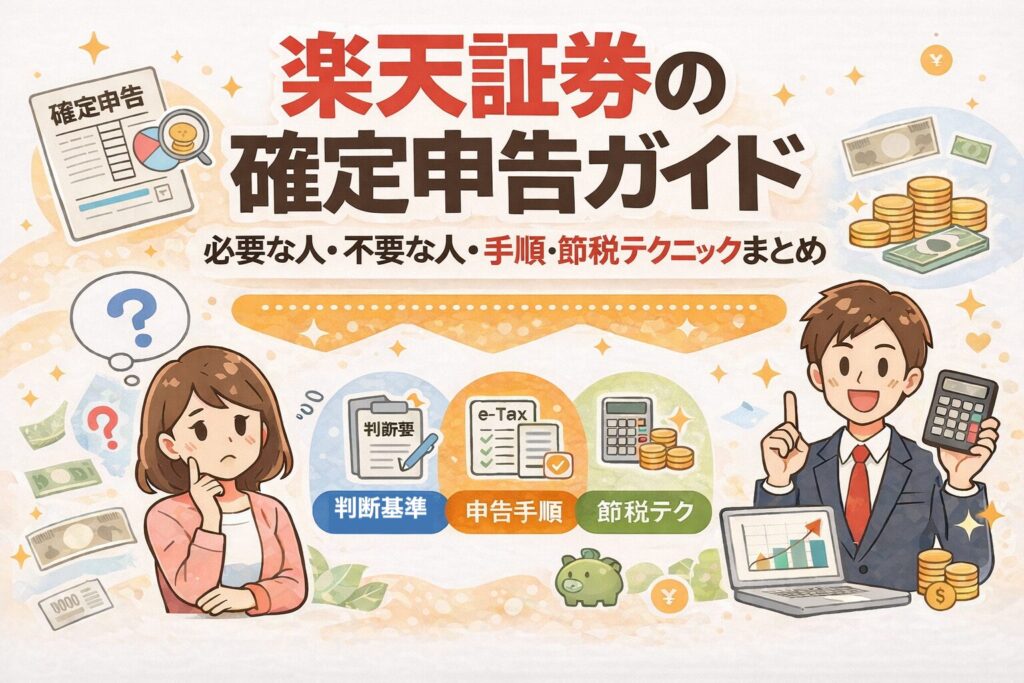 楽天証券の確定申告ガイド｜必要な人・不要な人・手順・節税テクニックまとめ
