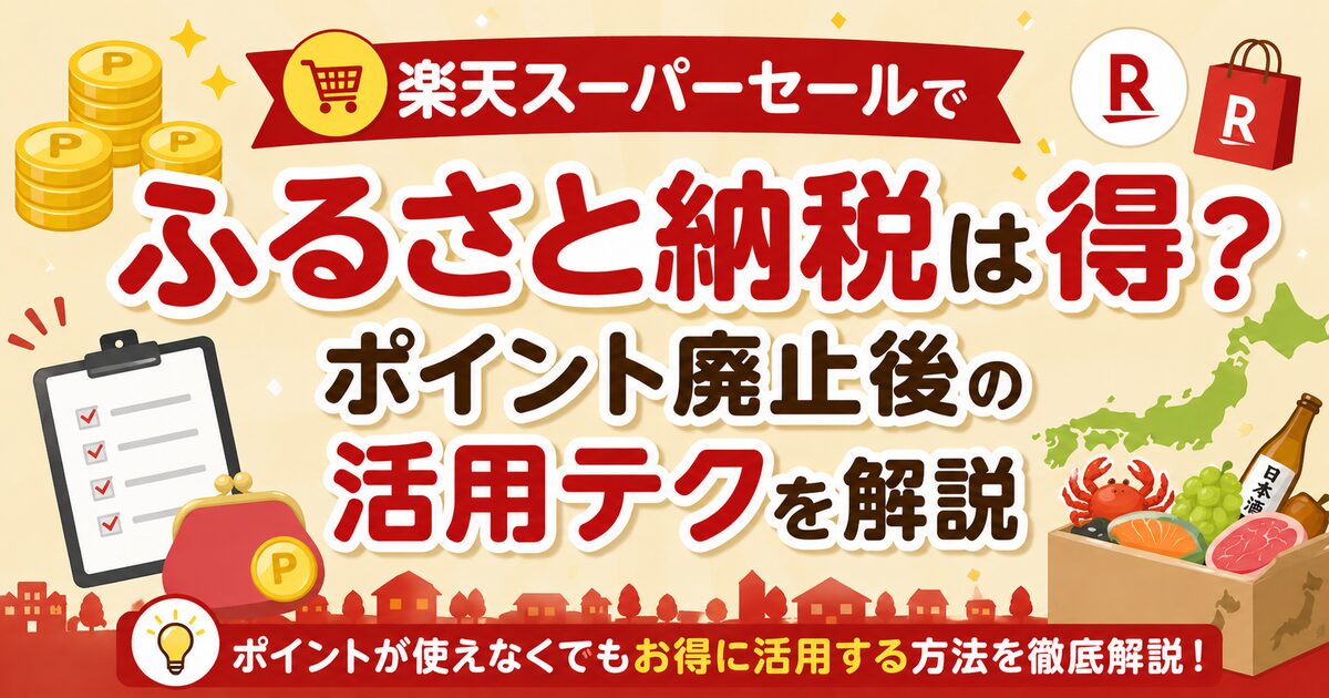楽天スーパーセールでふるさと納税はまだ得？ポイント廃止後の活用テク