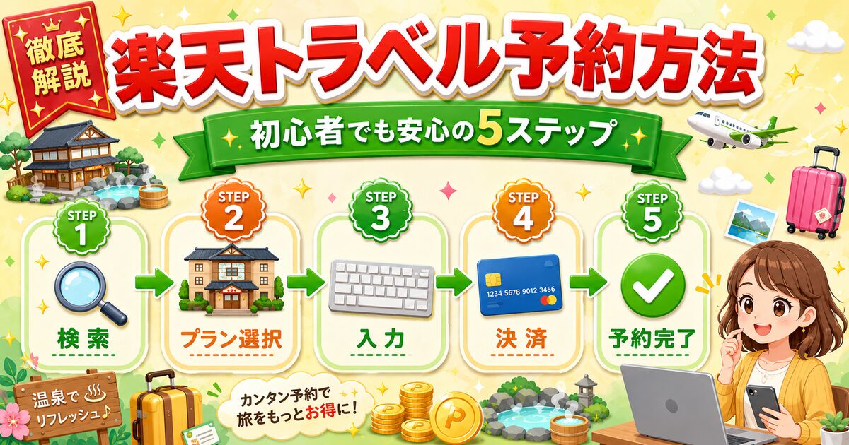楽天トラベルの予約方法を初心者向けに完全解説｜5ステップとお得活用テクで失敗しない【2026年最新】