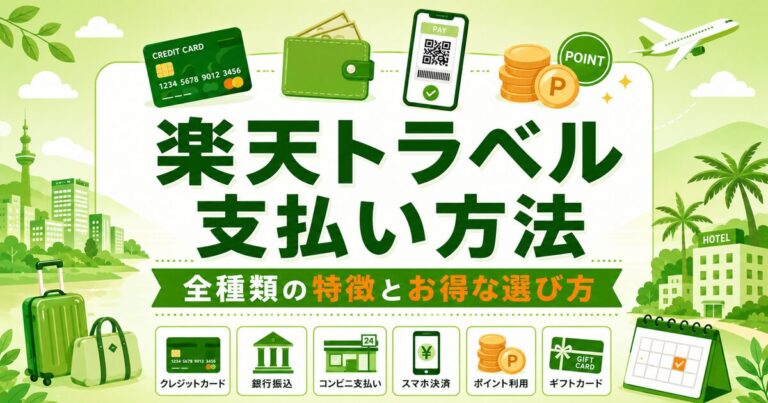 楽天トラベルの支払い方法【完全ガイド】全種類の特徴・手数料・変更方法・お得な選び方