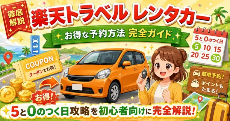 楽天トラベル レンタカー予約方法|お得なクーポン・5と0のつく日攻略を初心者向けに完全解説【2026年最新】