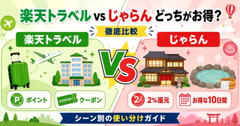 楽天トラベルとじゃらんの違いとは？どっちがお得か徹底比較【2026年最新】