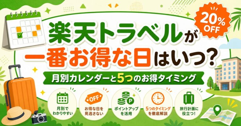 楽天トラベルが一番お得な日はいつ？月別カレンダー＆5つのお得タイミング完全ガイド