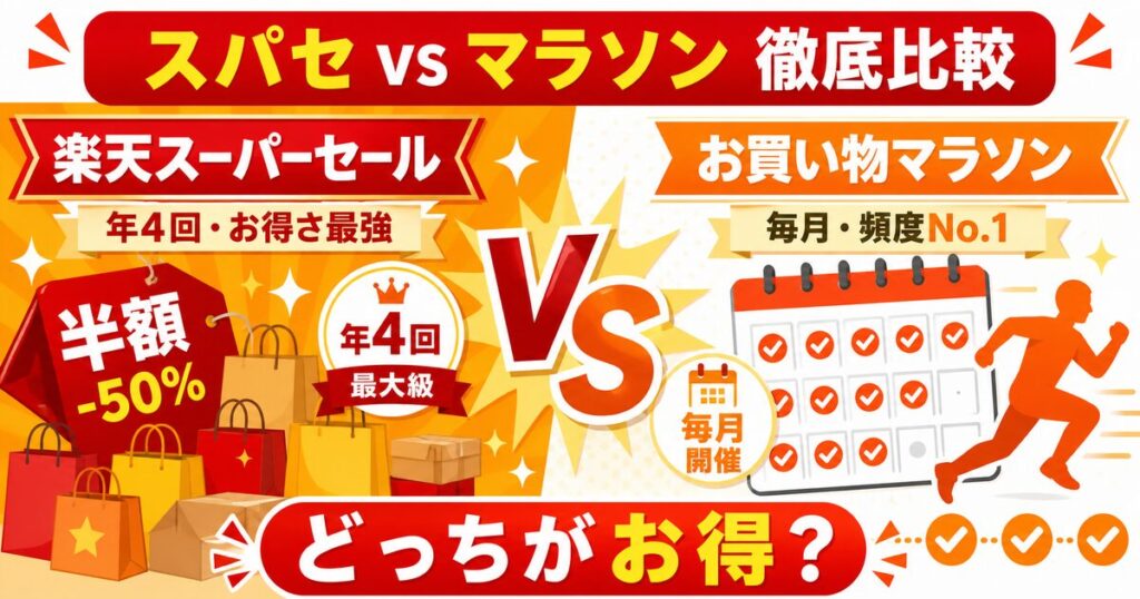 楽天スーパーセールとお買い物マラソンの違いとは？どちらがお得か徹底比較【2026年最新】