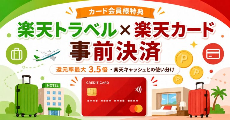 楽天トラベル×楽天カード事前決済はお得？還元率・メリット・楽天キャッシュとの使い分け完全解説【2026年最新】