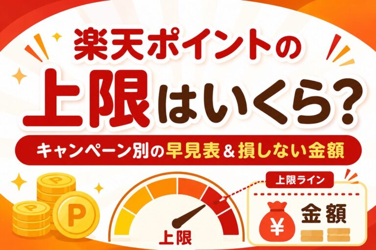 楽天ポイントの上限はいくら？キャンペーン別の早見表＆損しない金額【最新版】