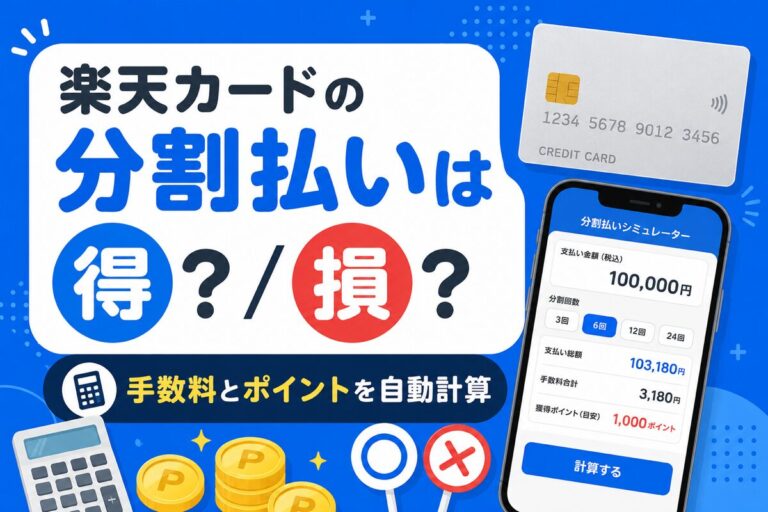 楽天市場の分割払いは得？損？手数料とポイント最大7倍をシミュレーターで検証
