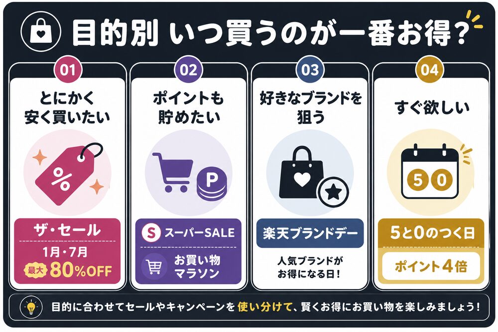 目的別 いつ買うのが一番お得か