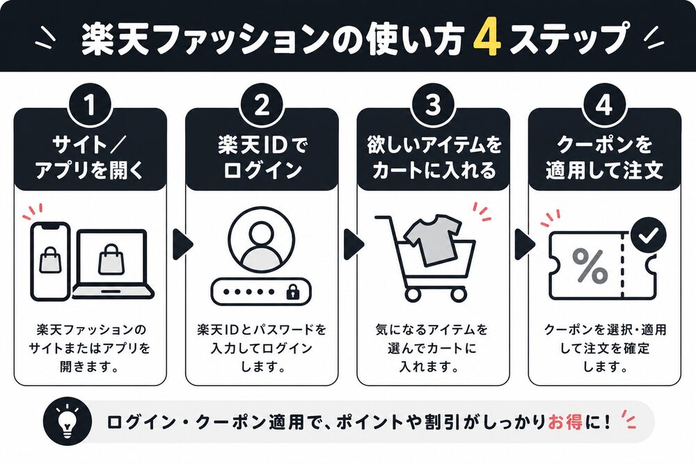 楽天ファッションの使い方4ステップ