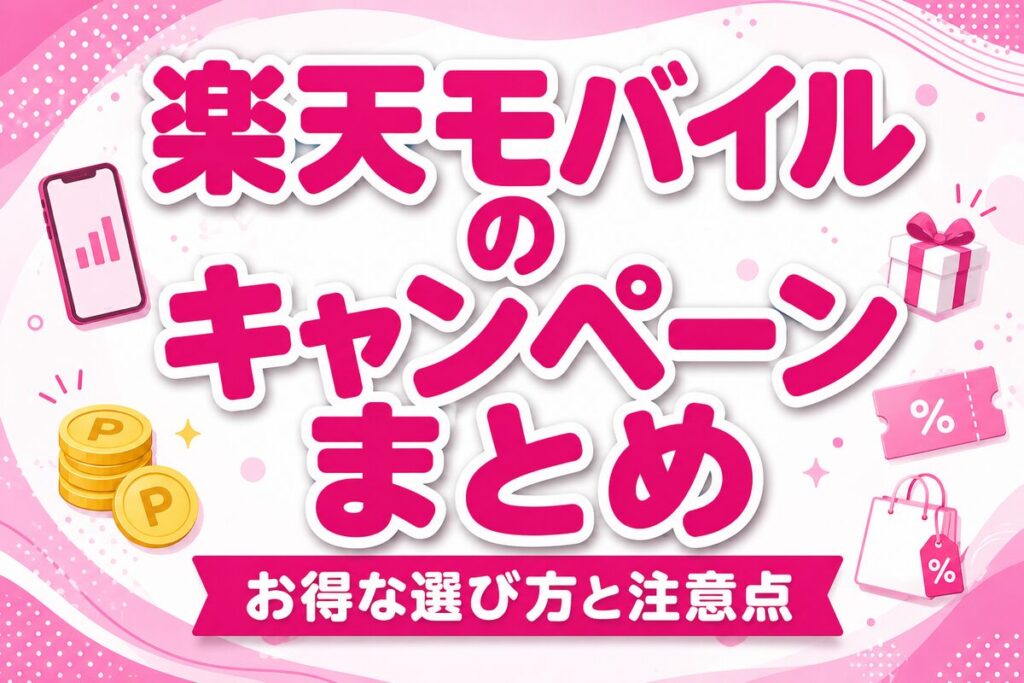 【2026年7月最新】楽天モバイルのキャンペーンまとめ｜お得な選び方と注意点