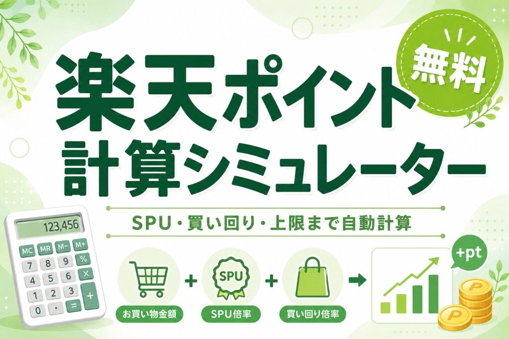 楽天ポイント計算シミュレーター｜SPU・買い回り・上限まで自動計算（無料）