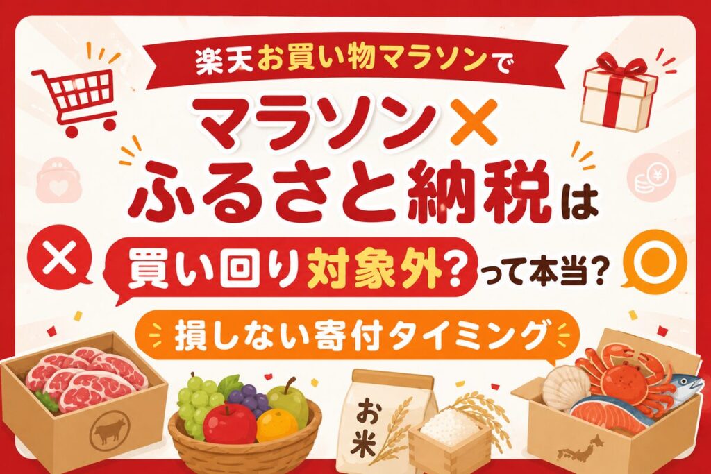 楽天お買い物マラソンでふるさと納税は買い回り対象外？損しない寄付タイミング