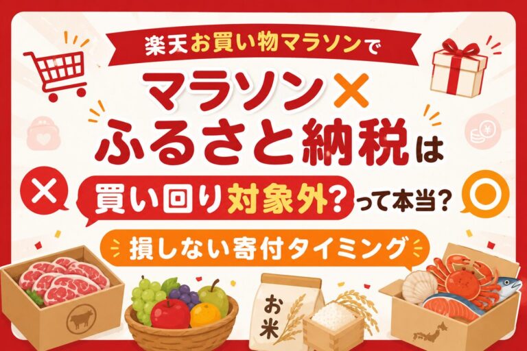 楽天お買い物マラソンでふるさと納税は買い回り対象外？損しない寄付タイミング