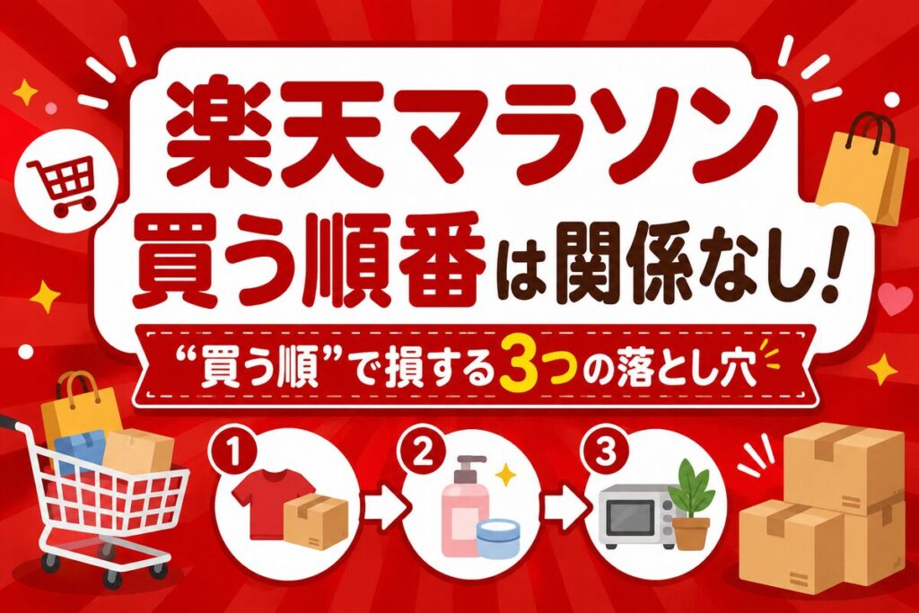 楽天お買い物マラソンの買う順番は関係なし！“買う順”で損する3つの落とし穴
