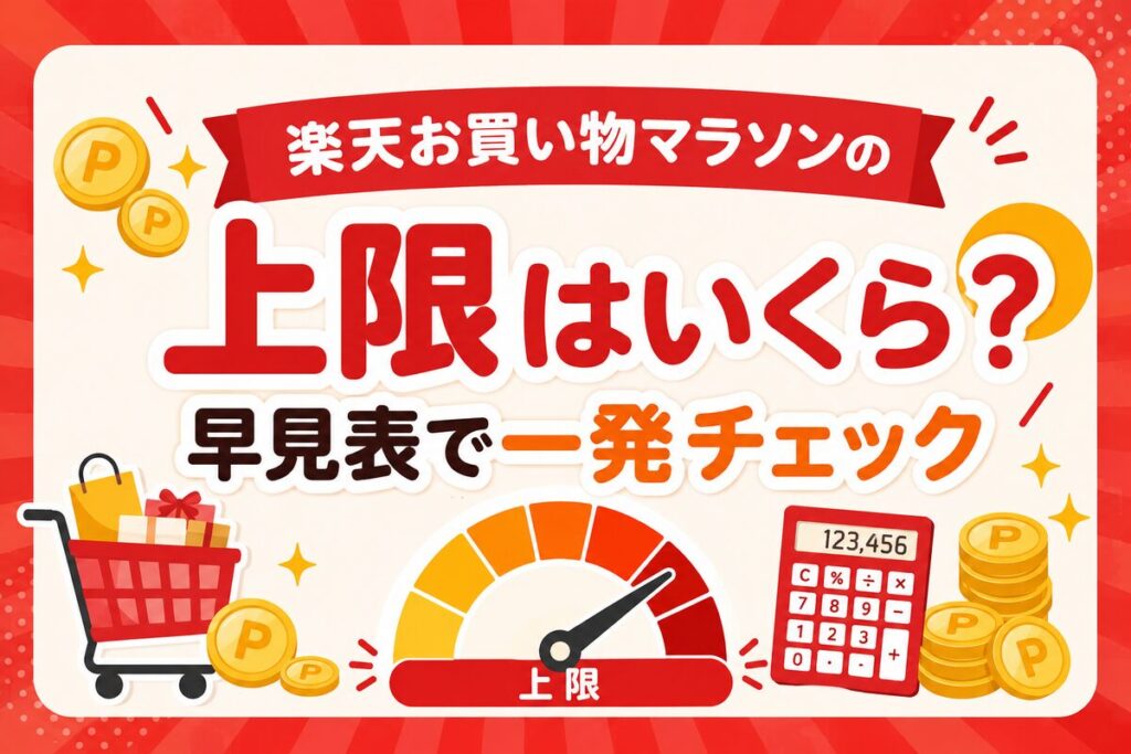 楽天お買い物マラソンのポイント上限はいくら？早見表で一発チェック【7,000/5,000/10,000pt】