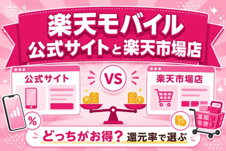 【どっちがお得？】楽天モバイル公式サイトと楽天市場店の違いを徹底比較｜還元率・キャンペーン・おすすめの選び方