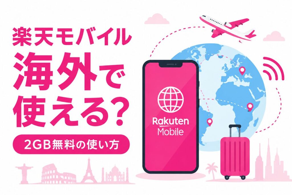 楽天モバイルは海外で使える？2GB無料の海外ローミング設定・料金・注意点