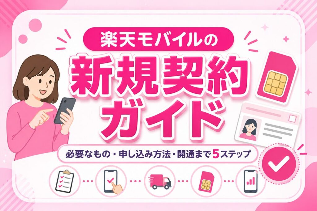 楽天モバイルの新規契約の手順を5ステップで解説｜必要なもの・申し込み方法・開通まで