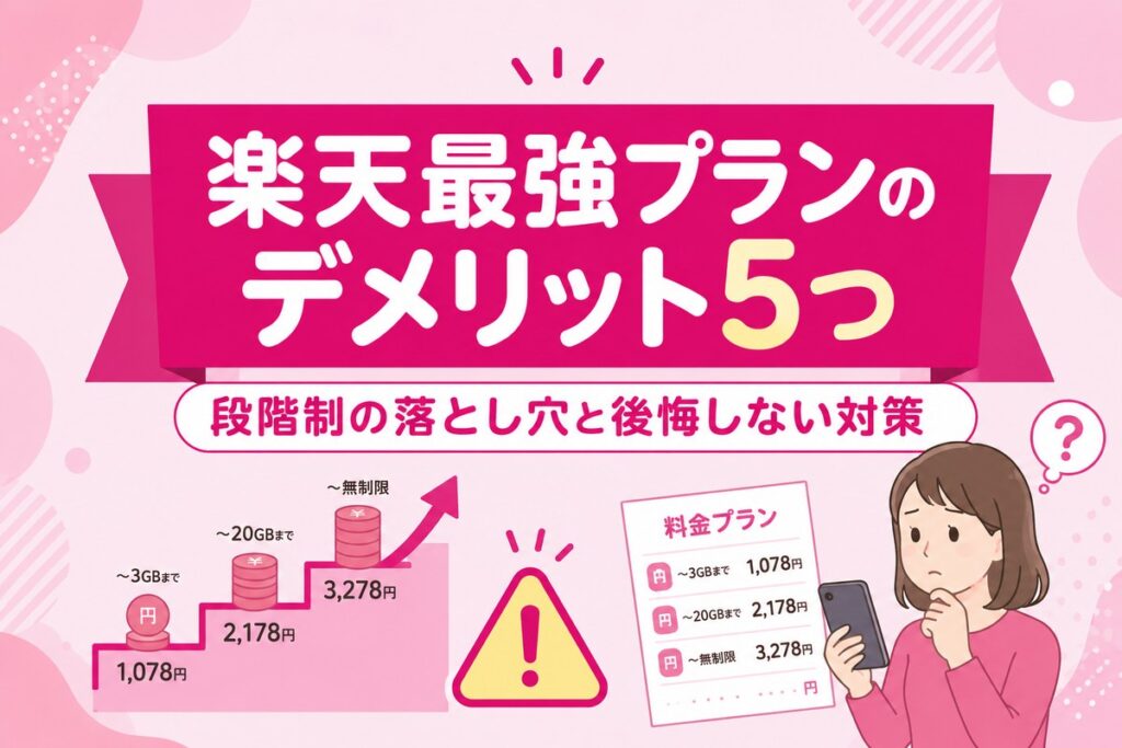 楽天最強プランのデメリット5つ｜段階制の落とし穴と後悔しない対策【5年利用の本音】