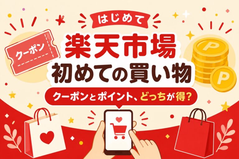 楽天市場の初めての買い物クーポン・キャンペーンまとめ｜総額2,000円OFFとポイントはどっちが得？