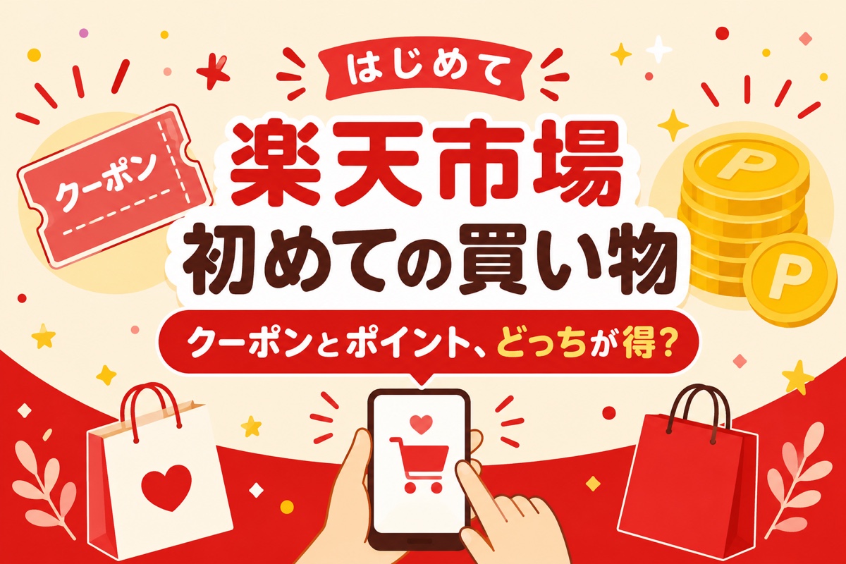 楽天市場の初めての買い物クーポン・キャンペーンまとめ|総額2,000円OFFとポイントはどっちが得?