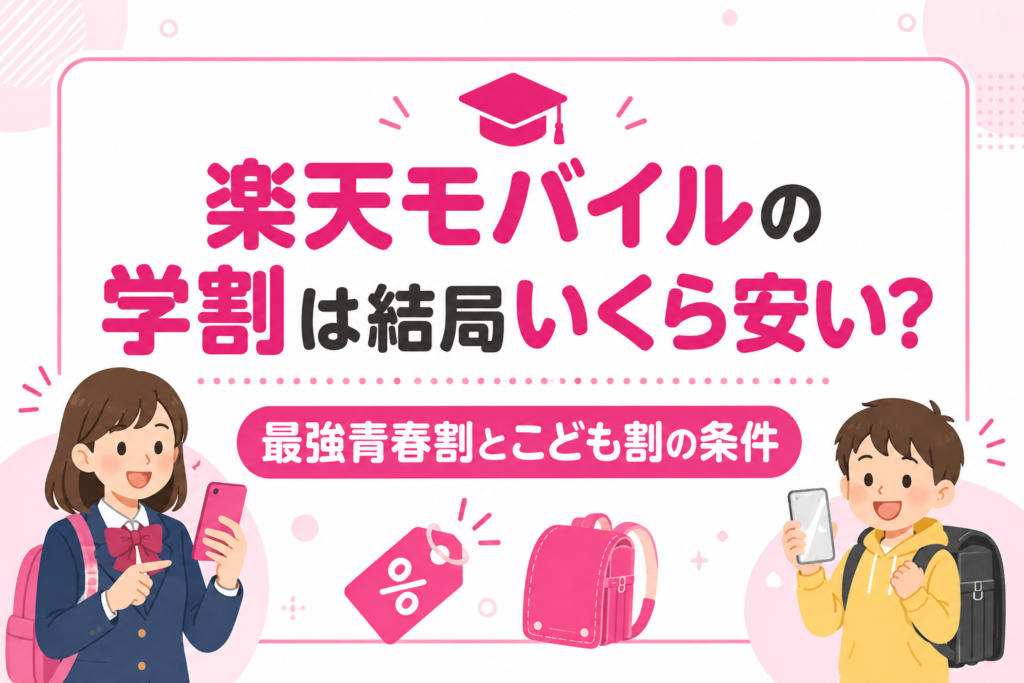 楽天モバイルの学割は結局いくら安い？最強青春割・こども割の条件と申請の落とし穴