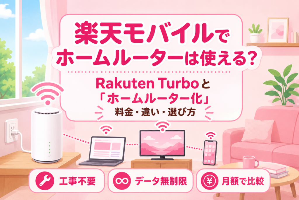 楽天モバイルでホームルーターは使える？Rakuten Turboと「ホームルーター化」の料金・違い・選び方