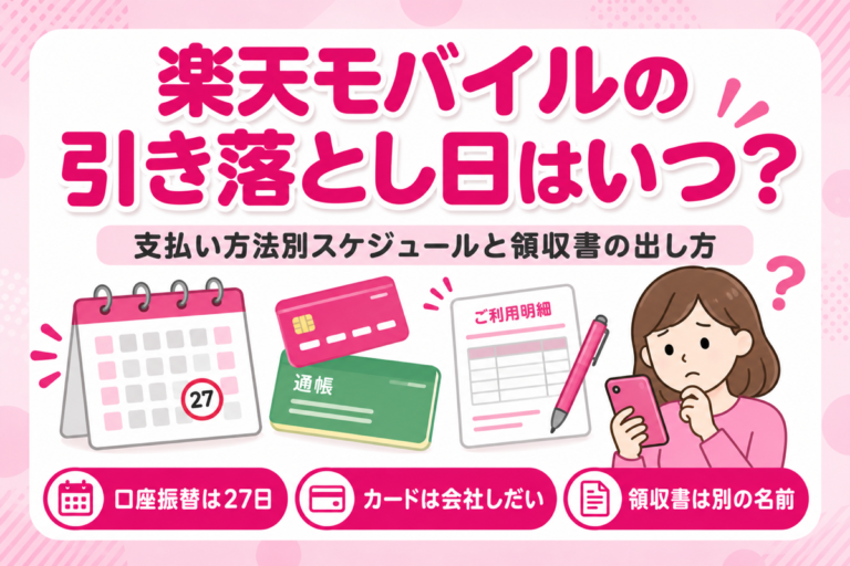 楽天モバイルの引き落とし日はいつ？支払い方法別スケジュールと領収書（支払い証明書）の出し方
