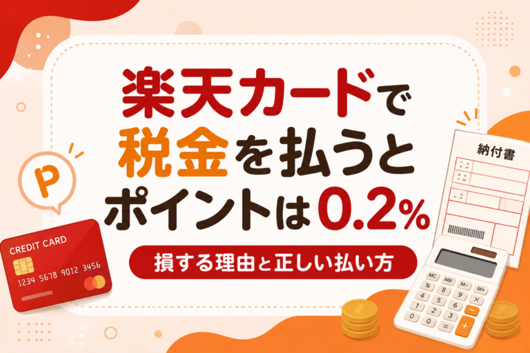 楽天カードで税金を払うとポイントは0.2%｜損する理由と正しい払い方