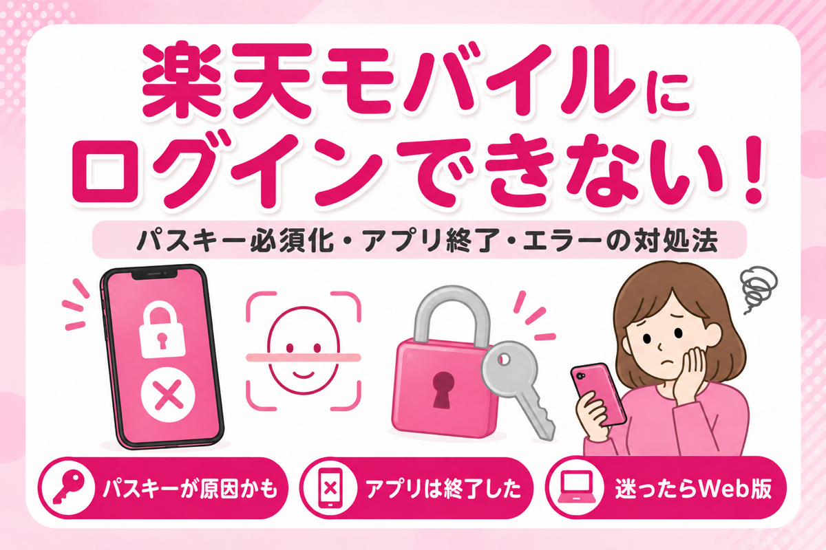 楽天モバイルにログインできない原因7つ|パスキー必須化・アプリ終了・予期せぬエラーの対処法