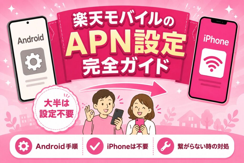 楽天モバイルのAPN設定完全ガイド｜Android・iPhone別の手順と繋がらないときの対処法