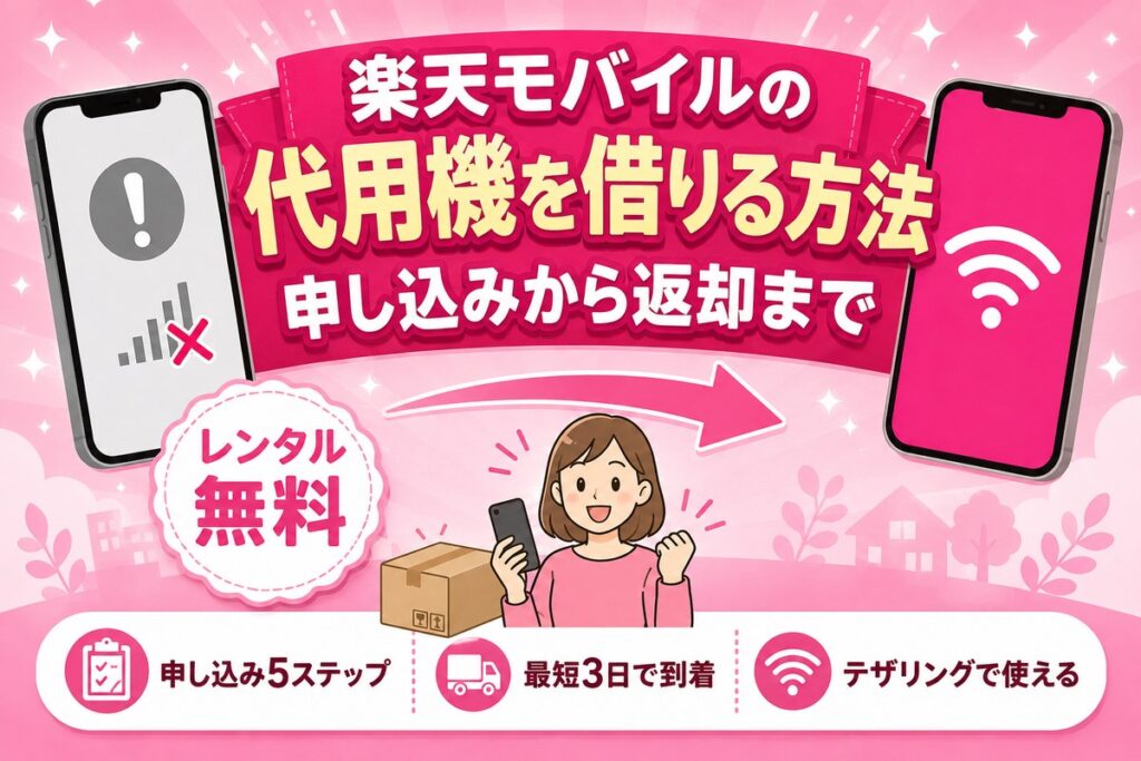 楽天モバイルの代用機（代替機）を借りる方法｜申し込み手順と返却まで実体験で解説