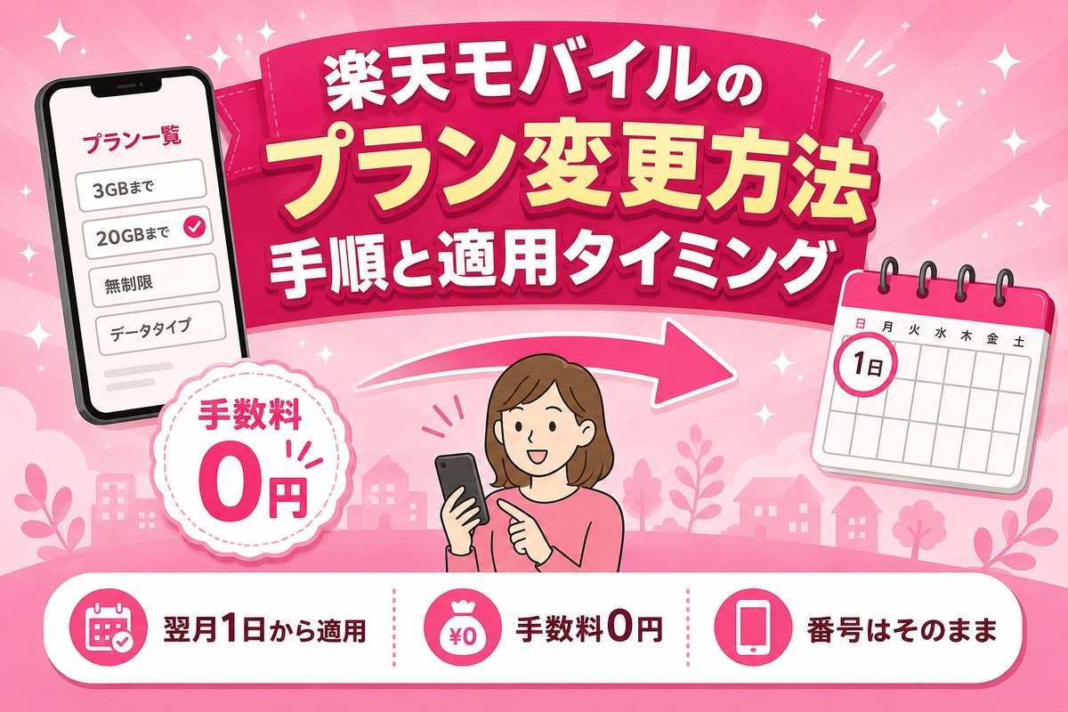 楽天モバイルのプラン変更方法|最強U-NEXTへの切替・旧プランからの移行と適用タイミング