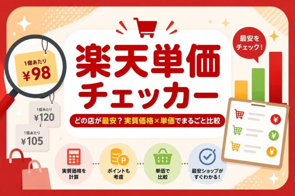 楽天単価チェッカー｜どの店が最安？実質価格×単価でまるごと比較
