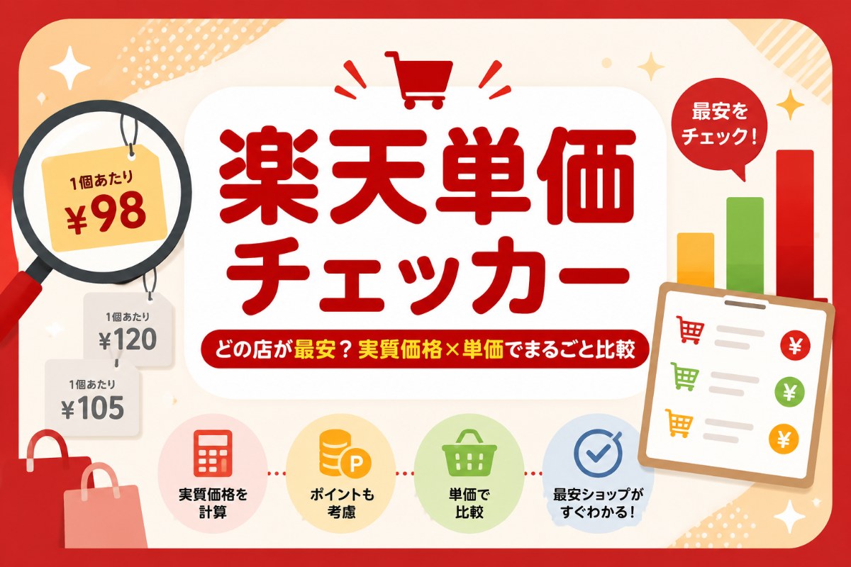 楽天単価チェッカー|どの店が最安?実質価格×単価でまるごと比較