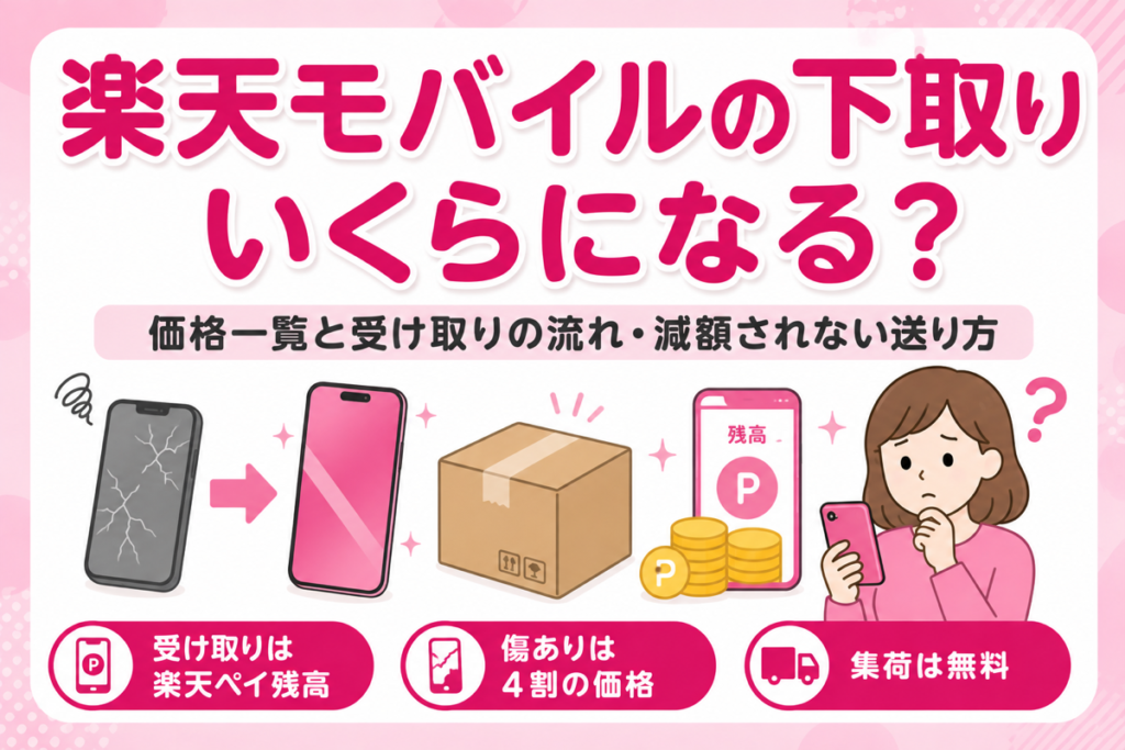 楽天モバイルの下取りは厳しい？価格一覧・楽天ペイ残高で受け取る流れ・減額されない送り方まで