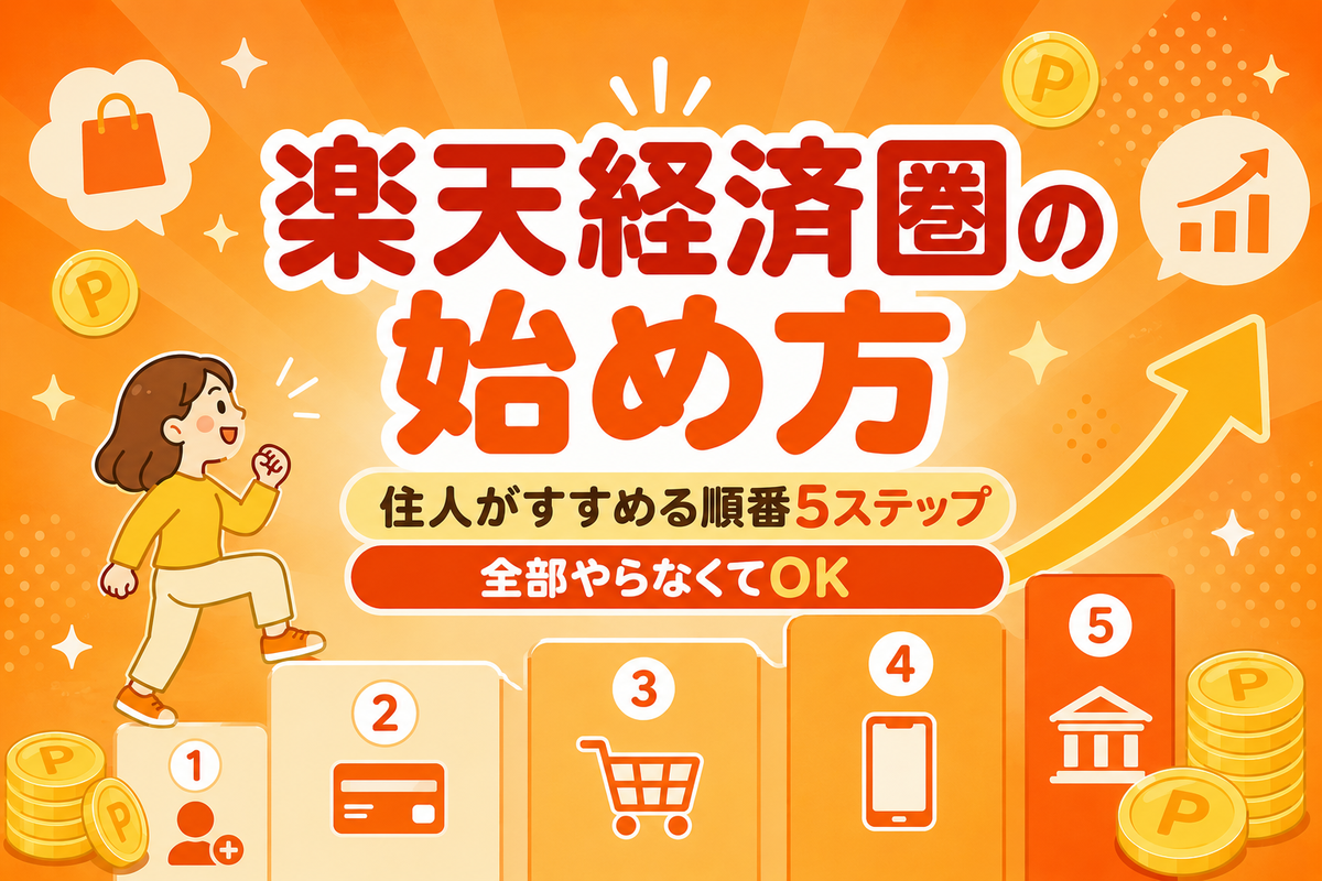 楽天経済圏の始め方|住人がすすめる順番5ステップ【全部やらなくてOK】