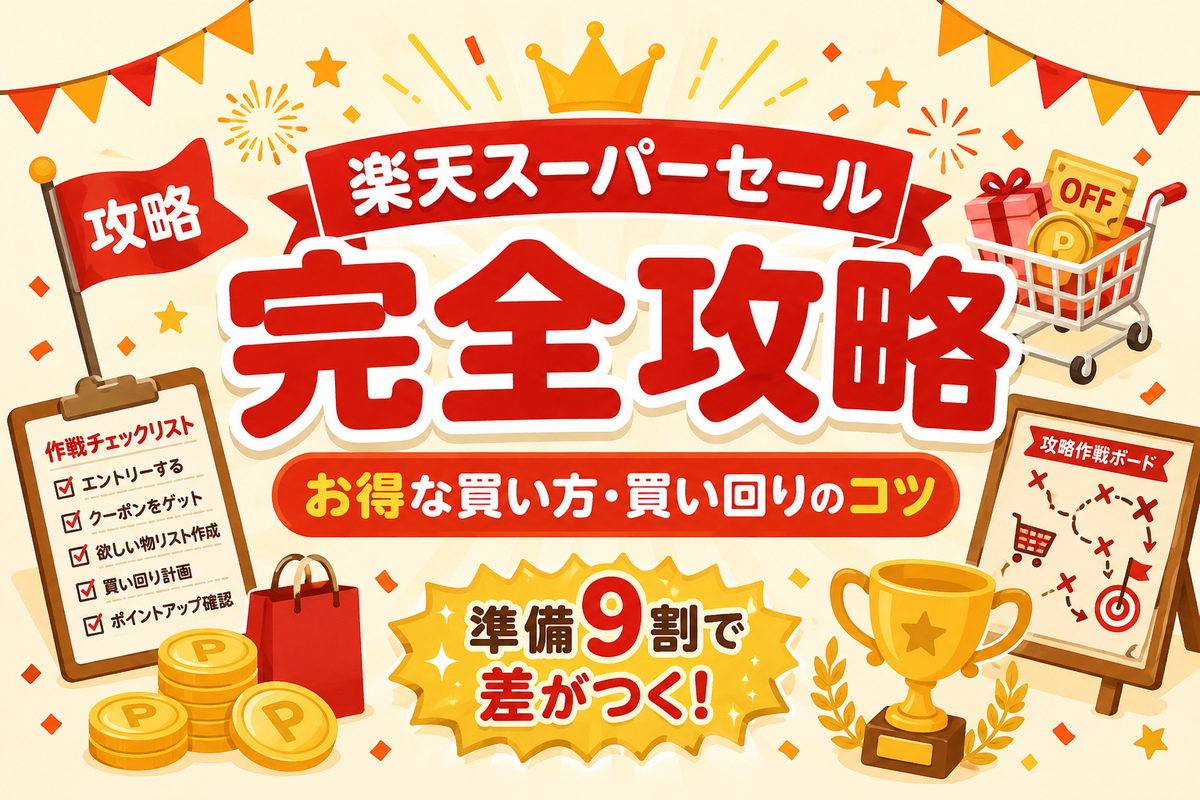 楽天スーパーセール攻略|お得な買い方・買い回りのコツ・上限ポイントまとめ