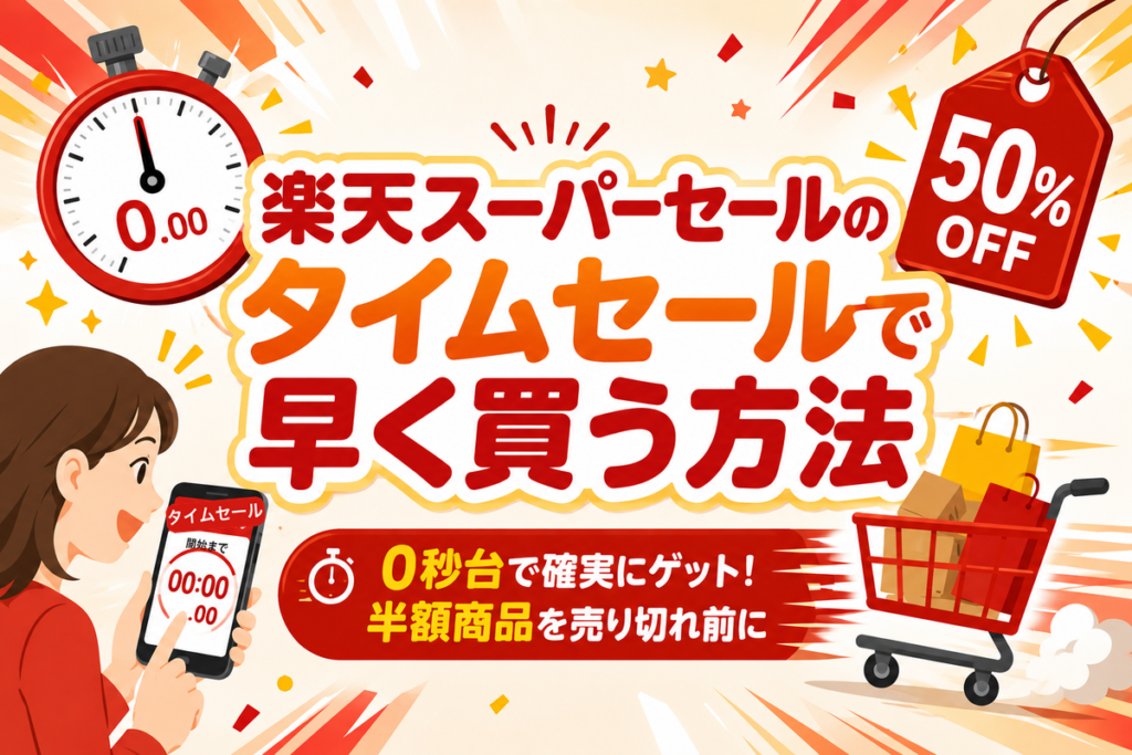 【保存版】楽天スーパーセールのタイムセールで早く買う方法｜0秒台で確実にゲットするコツと買えない原因
