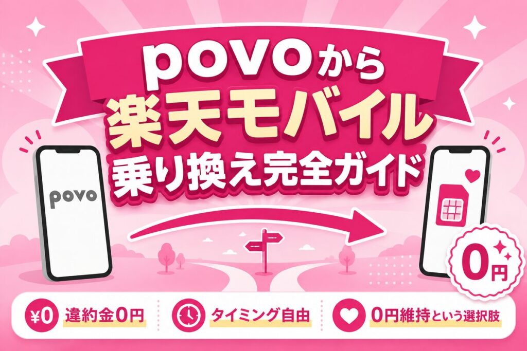 povoから楽天モバイルへ乗り換え完全ガイド｜違約金0円・タイミング・0円維持という選択肢