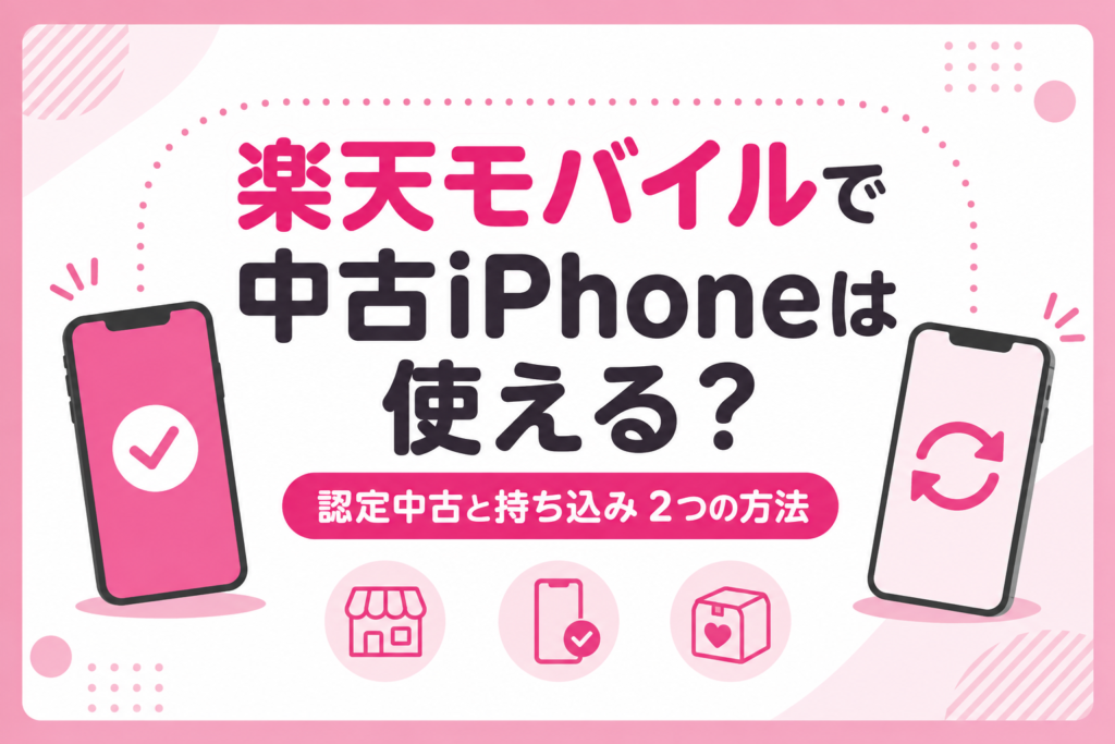 楽天モバイルで中古iPhoneは使える？｜Rakuten認定中古と持ち込みの2つの方法