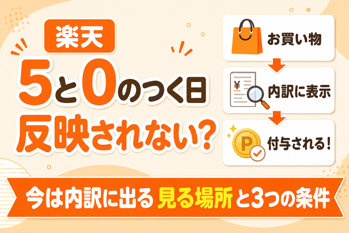 楽天5と0のつく日は獲得予定ポイントに反映されない？実は表示される場合あり