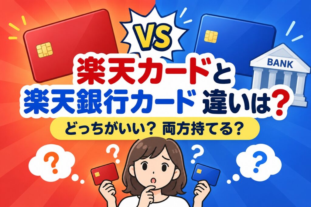 楽天カードと楽天銀行カードの違いは？どっちがいい？両方持てない理由と切り替え方法