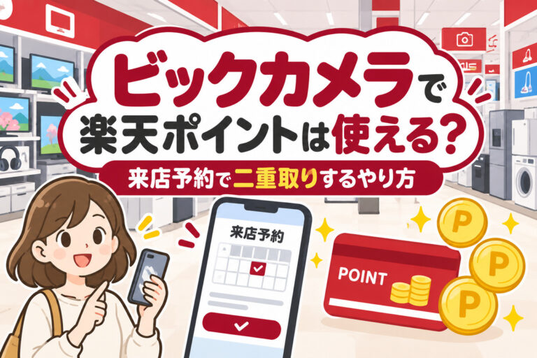 ビックカメラで楽天ポイントは使える？二重取りのやり方（来店予約）とビックポイントとの違い