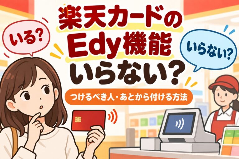楽天カードのEdy機能はいらない？つけるべき人・あとから付ける方法・更新時の注意