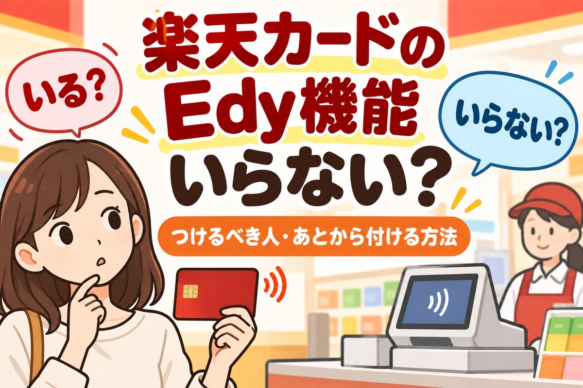 楽天カードのEdy機能はいらない？つけるべき人・あとから付ける方法・更新時の注意