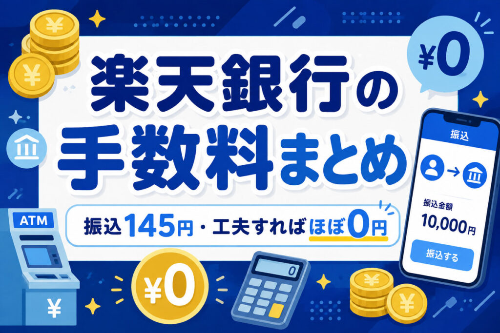 楽天銀行の手数料まとめ｜振込145円・ATM無料化の条件を全部解説