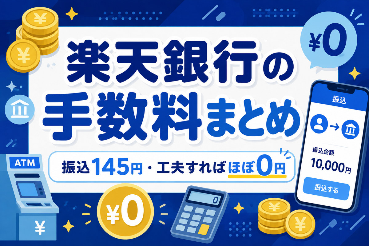 楽天銀行の手数料まとめ|振込145円・ATM無料化の条件を全部解説